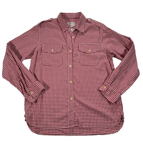 Current/Elliott The Perfect Shirt Long Sleeve Women's Size 3/Large Red Gingham - Picture 1 of 11